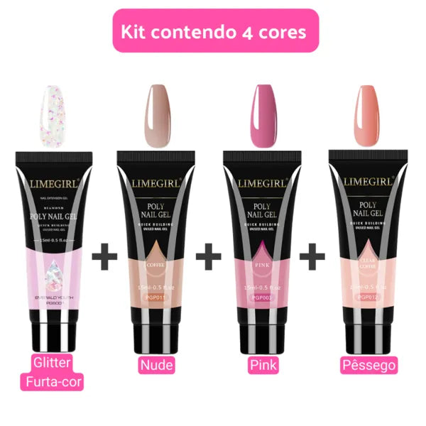 Kit Pink Nail's™ Com 4 Cores + E-BOOK GRÁTIS (Passo a passo para usar seu Pink Nail's)