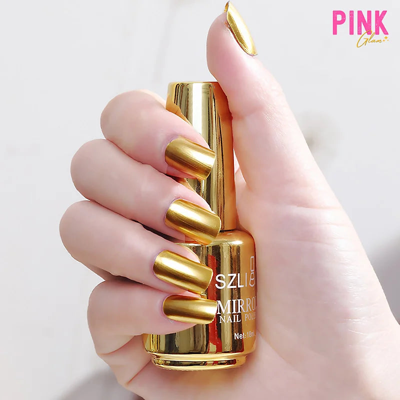 Coleção Pink Mirror | Esmalte Gel Metal Espelhado