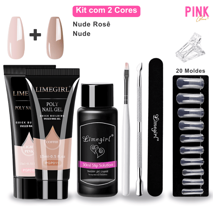 Kit Pink Nail's™ Com 2 Cores + E-BOOK GRÁTIS (Passo a passo para usar seu Pink Nail's)