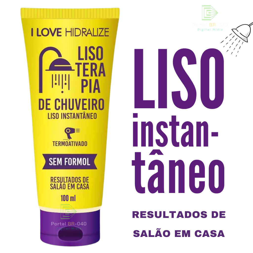 Progressiva Orgânica Sem Formol Lisoterapia de Chuveiro - Hidralize 100 ml - Liso Extremo